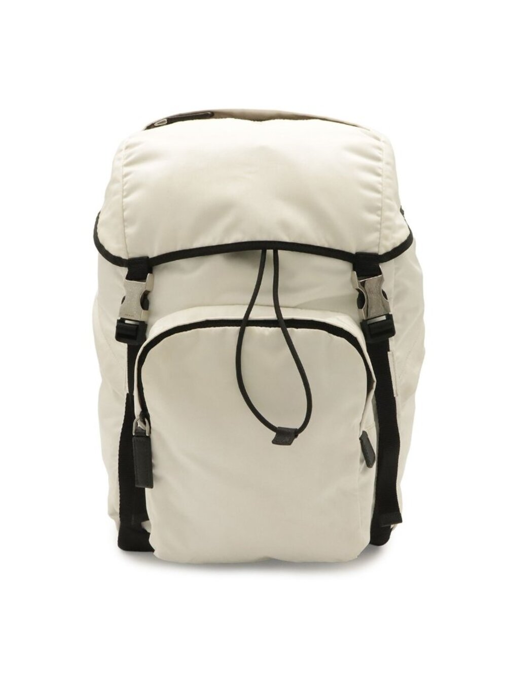 Prada Backpack Nylon Leather Bianco White Silver Domestic Boutique Purchase